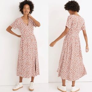 Madewell Clara Midi Dress in Falling Daisies Sz M Floral Cottagecore Feminine